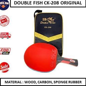 Bat Bet Pingpong Tenis Meja Double Fish CK-208 Original + Cover