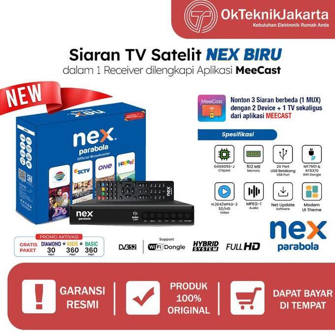 Receiver Parabola Nex Parabola Biru Hybrid KuBand C Band