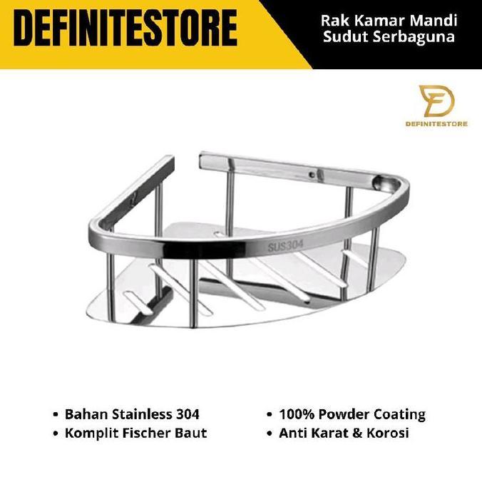 RAK SUDUT SABUN KAMAR MANDI DAISSO SINGLE TIANG SUS 304 ANTI KARAT