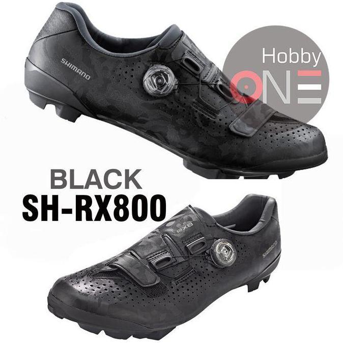 SHIMANO RX8 SH-RX800 BLACK WIDE - Sepatu Cleat MTB