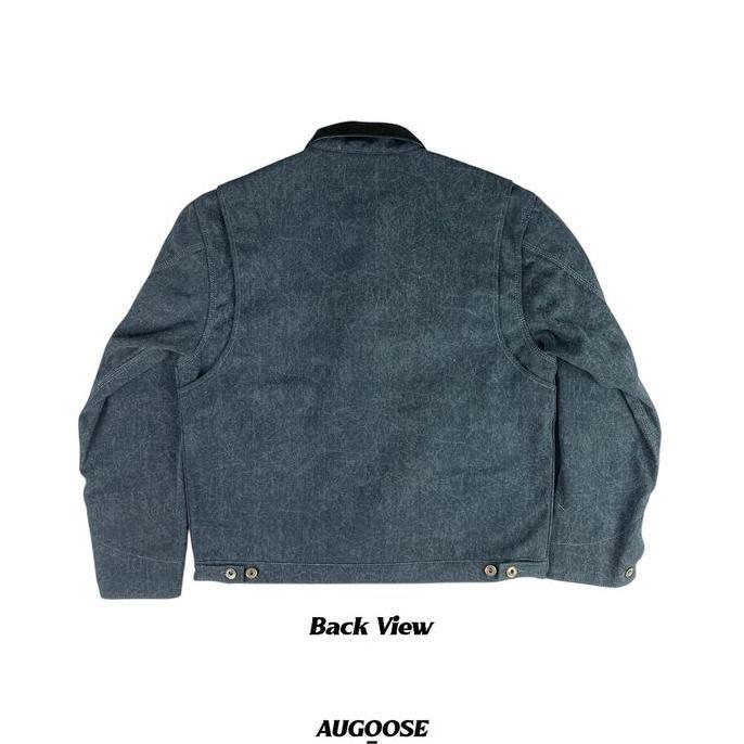 Sale Augoose Cobalt Blue Active Jacket Washed Duck Canvas