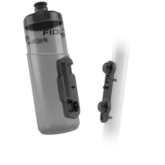 Botol sepeda - FIDLOCK TWIST 600 + BIKE BASE - TRANSPARENT BLACK