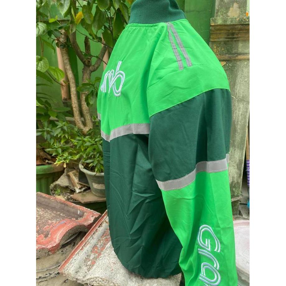 Grosir New Jaket Grab Kerah Hijau Full Bordir