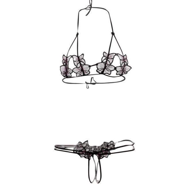 B133 Bra Set Br Bikini Baju Haram Open Cup Crotchless Sexy Seksi