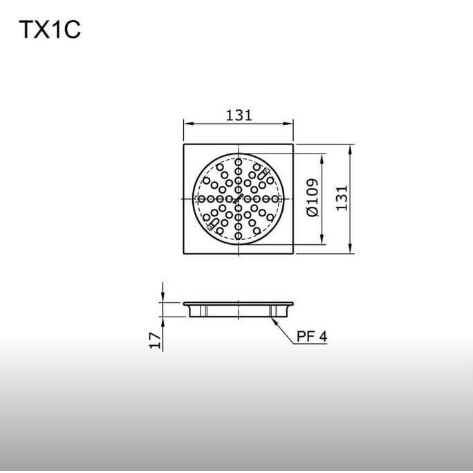 TX1C / FLOOR DRAIN PLAT TOTO / TOTO TX1C / FLOOR DRAIN WITHOUT TRAP / FLOOR DRAIN TOTO /TX1C / SARIN