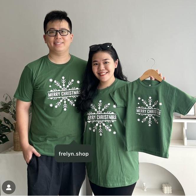 Christmas Green Maroon Merry Natal Baju Kaos Tumblr Tee Tshirt Hijau Botol Oversize Kids S M