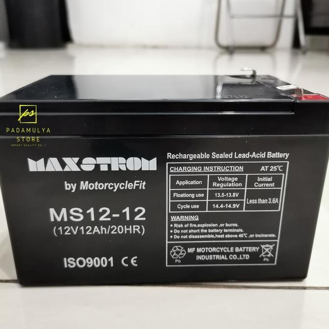 battery sepeda listrik Mr Jackie 12v 12ah | aki 12v 12ah Maxstrom Terlaris