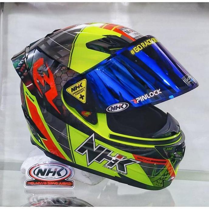 NHK HELM RX9 MOTIF NAVY BLACK GUNMETAL/YELLOW DOFF PAKET GANTENG Terlaris