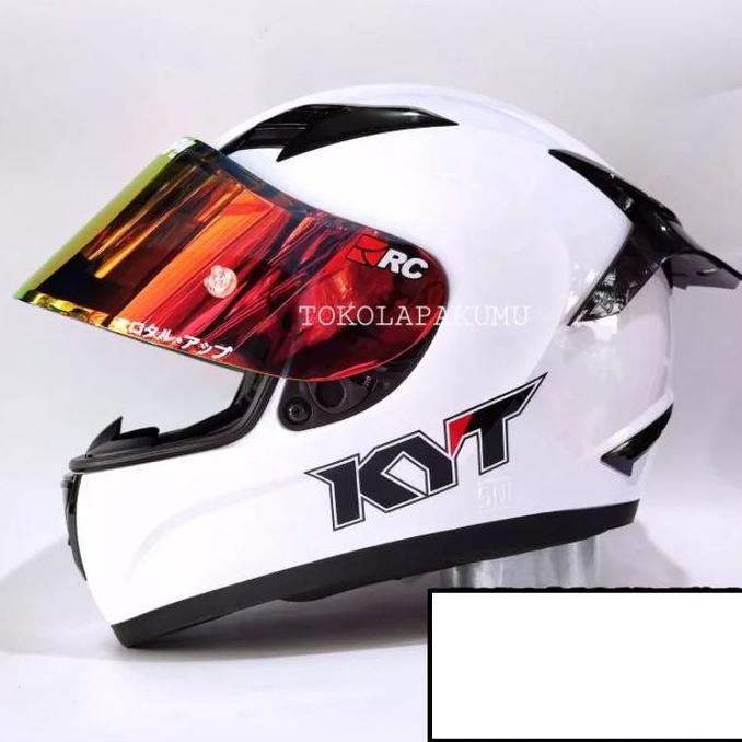 KYT HELM R10 SOLID WHITE FULL PAKET GANTENG ORIGINAL KYT Terlaris