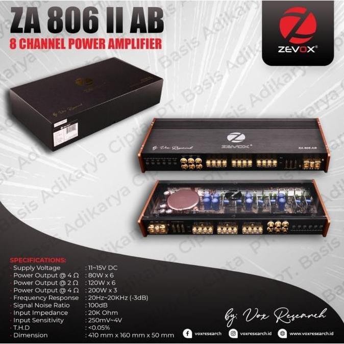 Power Zevox ZA 806 AB Amplifier 6 Channel Class AB By Vox Resmi Terlaris