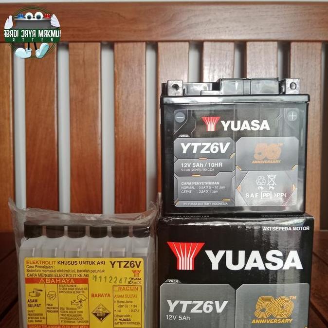 Aki Untuk Beat ISS (dan Segala Motor Matic ISS) YTZ6V Yuasa Aki Kering Terlaris