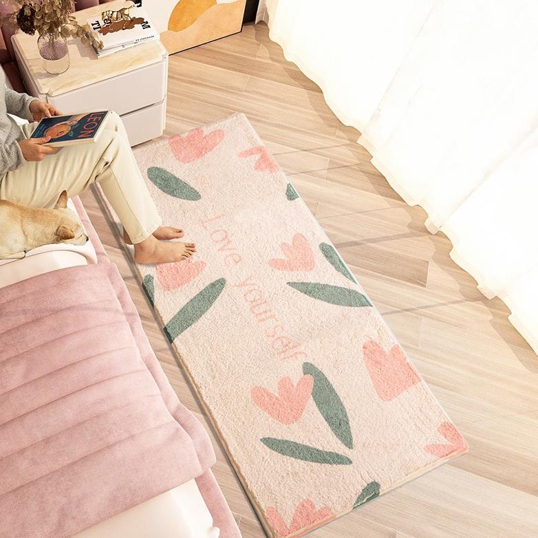 MULTICA Karpet bulu lembut Kamar Tidur Panjang 50x120cm karpet minimalis Kamar Tidur anti slip