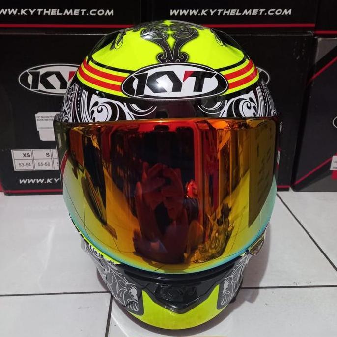 VISOR KYT NFR NX RACE FLAT IRIDIUM RED GOLD