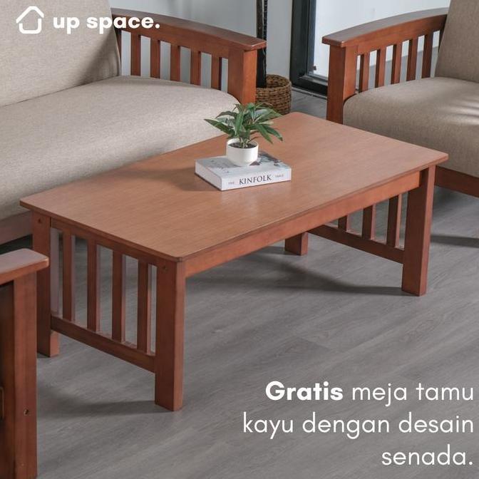 Terlaris Luna Sofa 311 + Meja Tamu Kayu / Sofa Kayu / Sofa Kantor Ruang Tunggu / Sofa Set Meja Tamu 