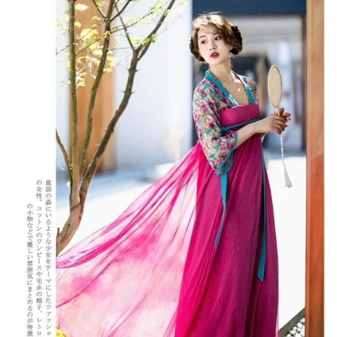 Maxi Long Dress Tradisional China Hanfu Traditional Chinese Baju Terusan Imlek Photoshoot Cosplay Fl