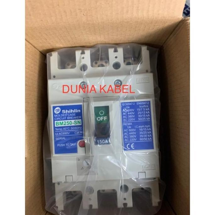 Murah MCCB Shihlin BM250-SN BM 250 SN 220V 380V 3P 3 Pole 150A 150 Ampere Non COD