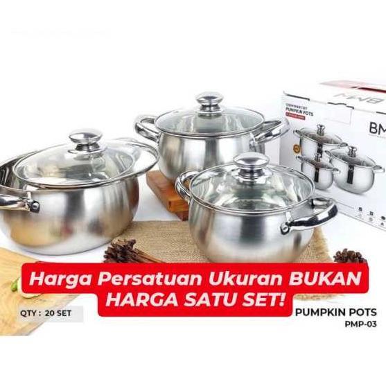 Panci Soup Labu BMW satuan dan set Tutup Kaca Pumpkin Satuan High Quality
