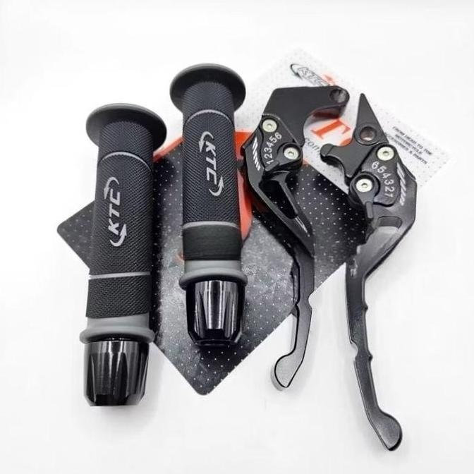 Handgrip KTC Original HG55 + Jalu Stang CNC + Handle Rem Stelan CNC Handgrip Motor Nmax Aerox Handgr