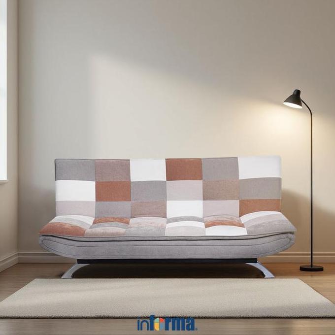 Terbaru Informa Neo Faith Sofa Bed Fabric Patchwork - Abu-Abu/Cokelat