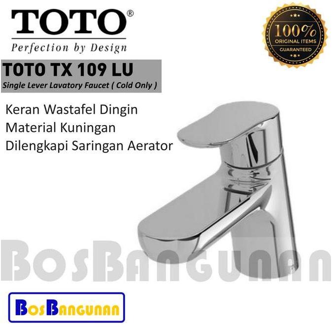 TERBARU - Keran Wastafel TOTO TX109LU / TOTO TX 109 LU Single Lever Lavatory Faucet (Cold Only) / Kr