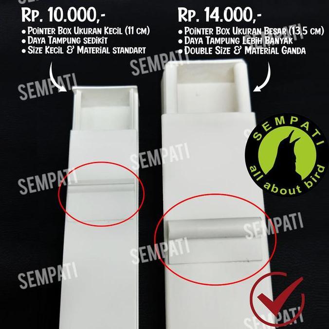 SEMPATI Wadah Pakan Burung Parrot Pointer Reward Box Ukuran Besar Tempat Makan Nuri Sugar Glider Ham