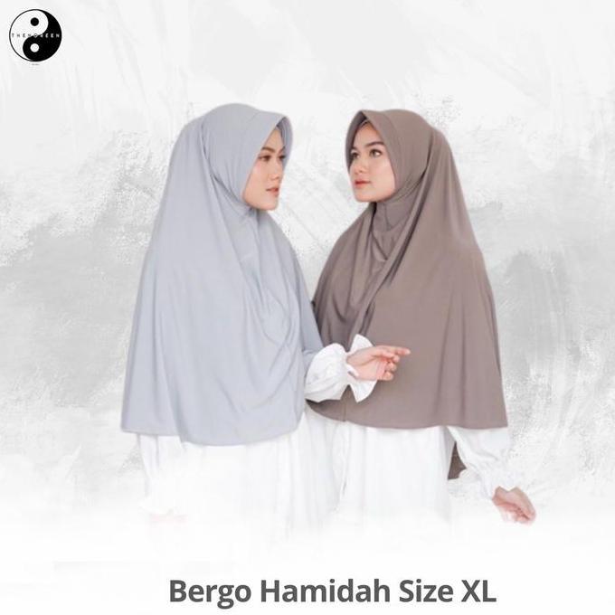Jilbab Kerudung Hijab Bergo Hamidah Jersey Ukuran XL - Jumbo Polos Lembut Adem Warna Warni - Jilbab 