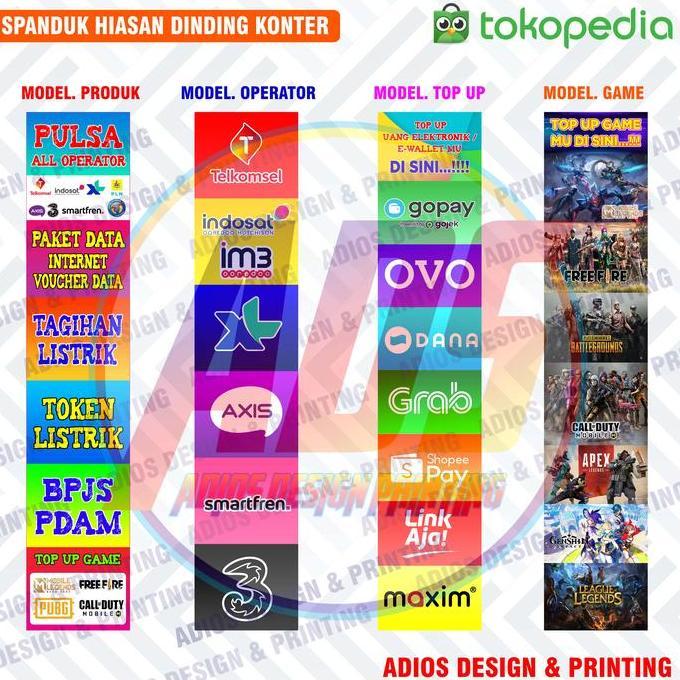 Promo Spanduk Banner Konter / Hiasan Dinding Konter / Spanduk Operator COD
