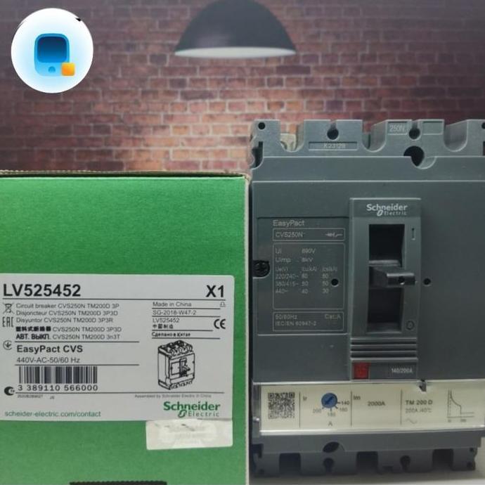 Murah MCCB Breaker CVS250N 3P 200A TM200D 3Pole CVS250N 3Phase 200A Non COD