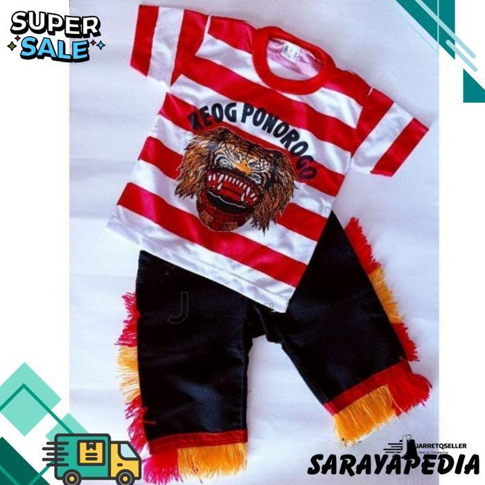 New Paket Setelan Reog Ponorogo|Lengkap Kostum Jaranan Anak|Set Lengkap Reog Anak|Jaran Pecut Topeng