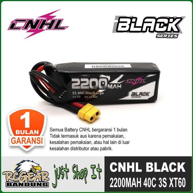 Terlaris Cnhl Black Series 2200Mah 3S 11.1V 40C Lipo Battery Xt60 For Drones