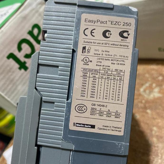 Murah schneider mccb 3p 125A EZC250F3125 MCCB BREAKER 3PHASE 125A SCHNEIDER Non COD