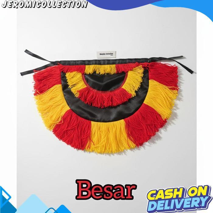 Embong Jaranan Reog Merah Kuning Rumbai Hias Kuda Lumping / Aksesoris Kostum Reog Ponorogo Handmade 