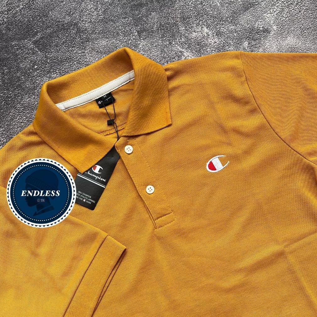 Polo Shirt Champion TERBARU Kaos Pria Mustard