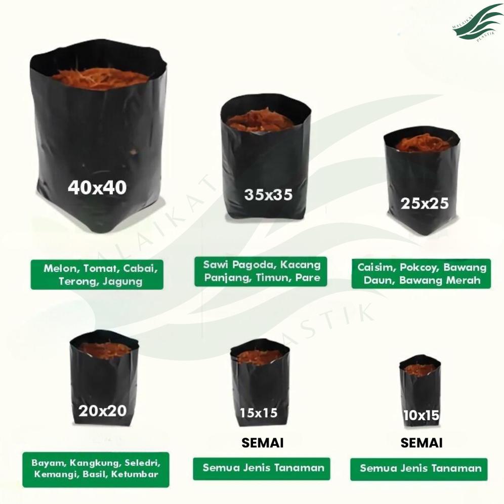 Bisa Cod 1 Pack Polybag Semai Benih Tanaman Polybag Kecil 10X15 15X15 Pack +/- 200Gram ,,