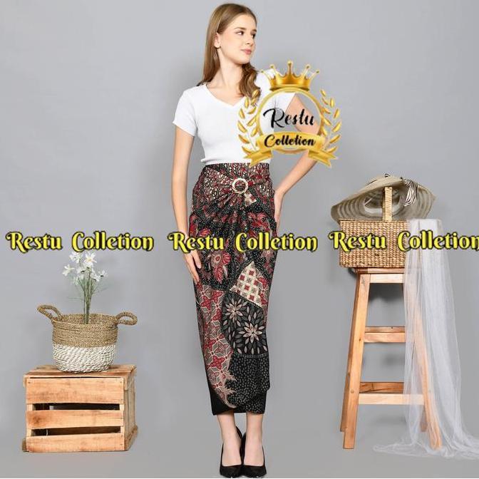 DF303 - ROK LILIT MOTIF BATIK MEGAMENDUNG SILVER BAWAHAN WANITA KEBAYA WISUDA KONDANGAN TUNANGAN NIK