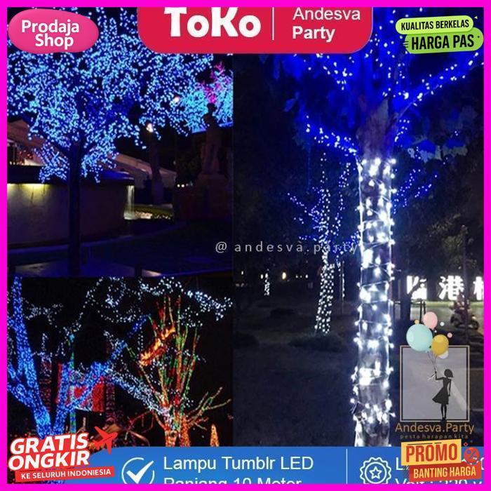 Premium Lampu Tumbrl Led 10 M / Lampu Natal Hias Dekorasi Panjang 10 M / Lampu Hias Pohon Natal