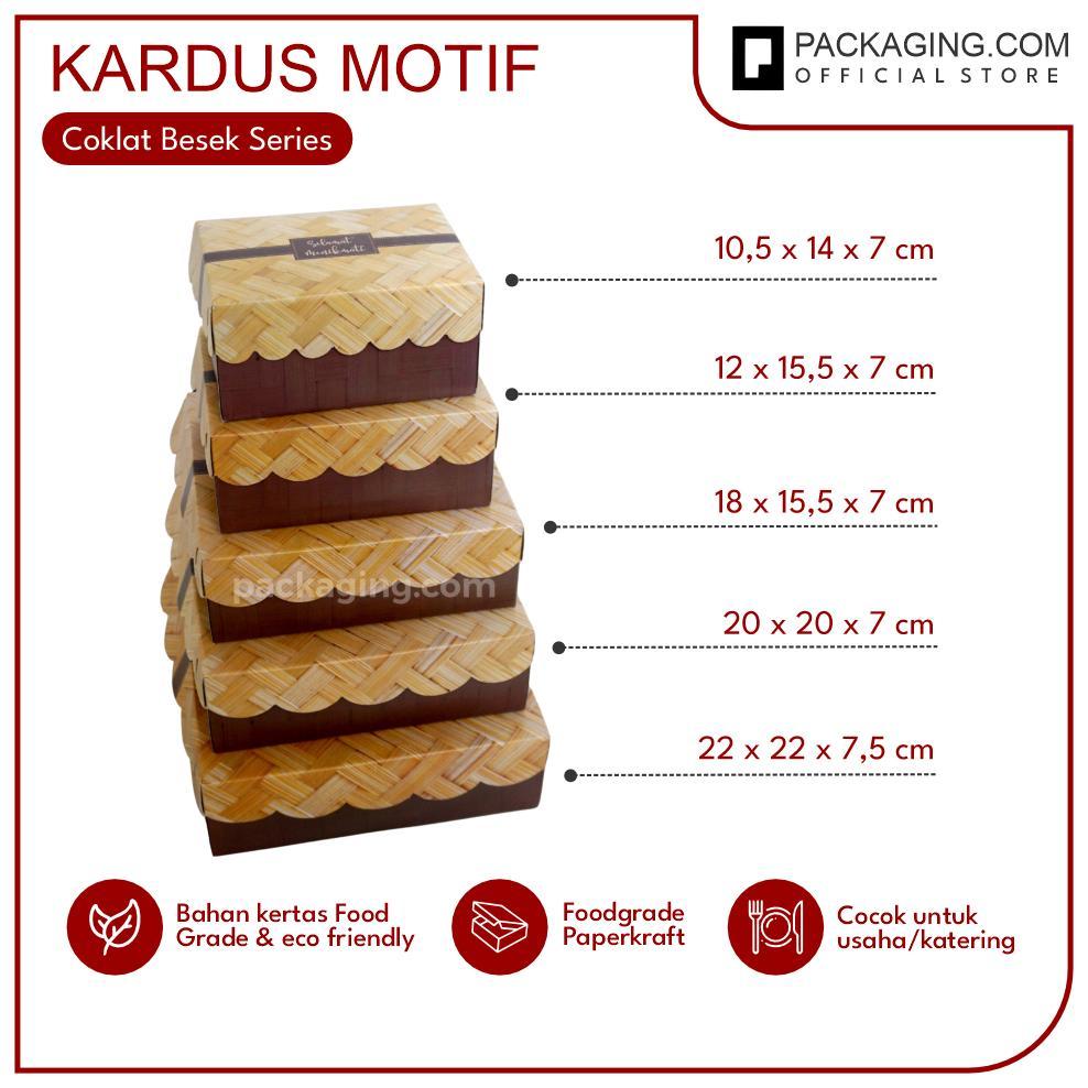 Bisa Cod Kardus Nasi/Box Nasi Kotak Motif Coklat Besek ||