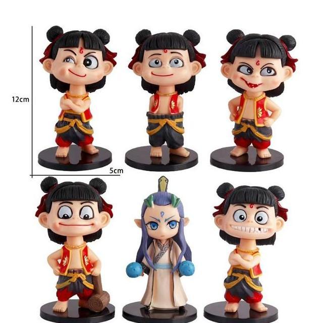 Action Figure Nezha Set 6/ Mainan Nezha Nacha Kualitas Premium