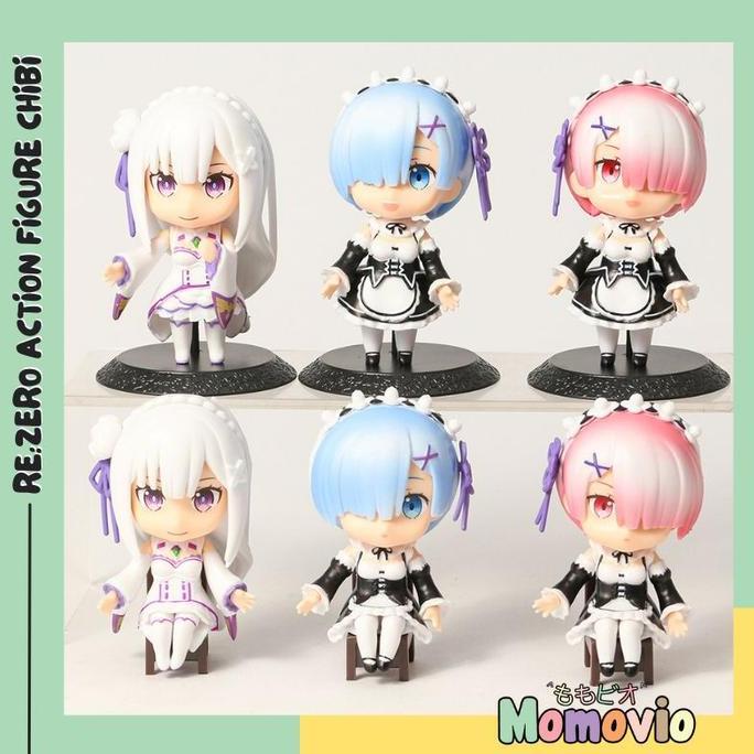 Re:Zero Ram Rem Emilia Chibi Action Figure
