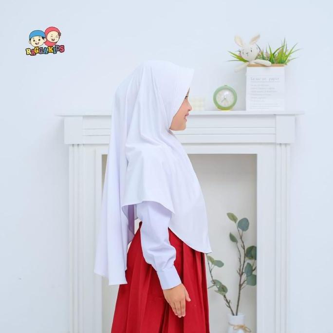 (5-14 tahun) Hanna Raggakids Jilbab Sekolah Putih Anak Remaja SD SMP