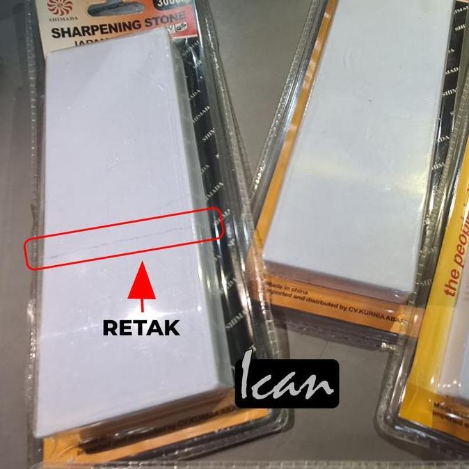 Sharpening Stone 8" Japan Grade 2000# 3000# 5000# SHIMADA / Batu Asah SHIMADA Kondisi RETAK