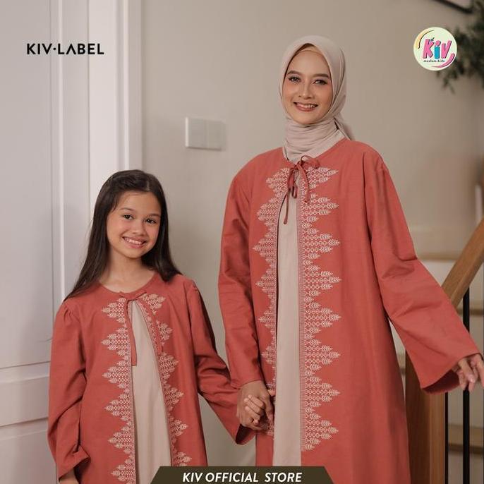 KIV Sarimbit Terracotta Gayatri Series Lebaran Baju Muslim Raya Keluarga Family Set Couple Gamis Pas