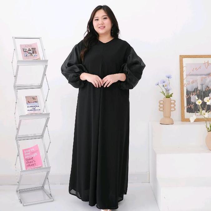 gamis ceruty polos jumbo Ld128 Ld140 Terlaris