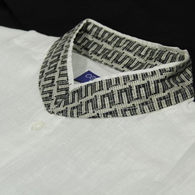 Baju Koko Pria Contempo Lengan Pendek Putih Polos Kerah Motif Terlaris