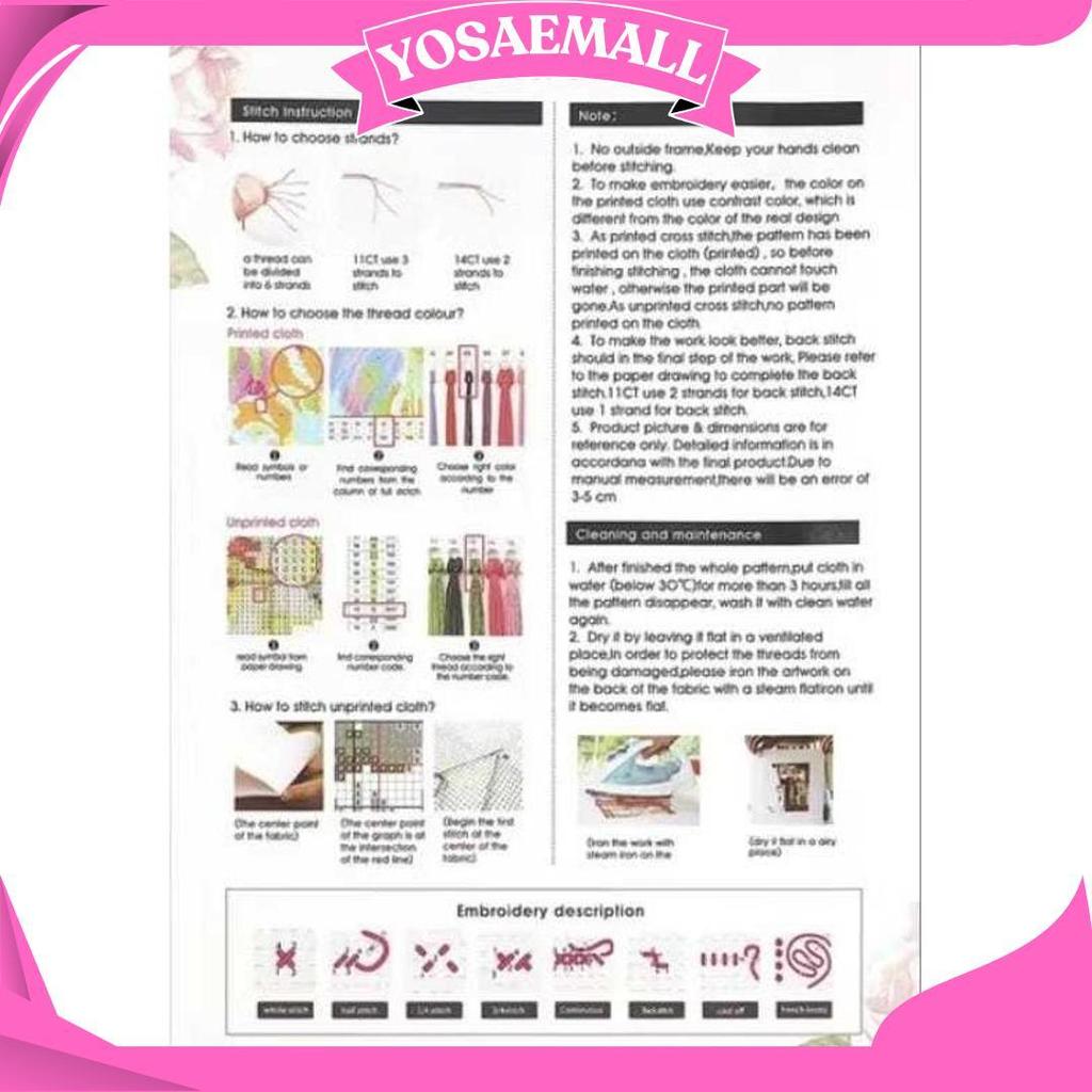 Cross Stitch Pattern Kristik Modern Paket Kristik Orchid Cross Stitch Custom Ukuran Besar 40X50Cm Dp
