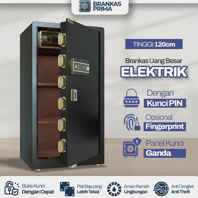 [READY STOCK] Brankas Elektrik Fingerprint dan Password Brangkas Besi Murah Anti Maling Ukuran 20 Sa
