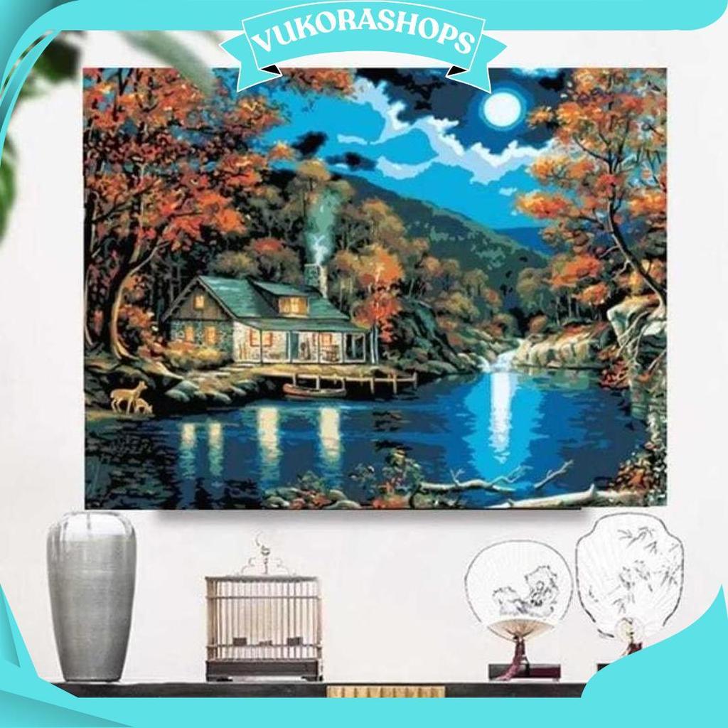 Cross Stitch Pattern Kristik Modern Paket Kristik Orchid Cross Stitch Custom Ukuran Besar 40X50Cm Dp