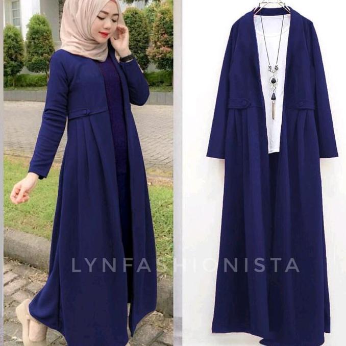LONG CARDIGAN PANJANG OUTER WANITA MUSLIMAH JERUK TEBAL ADEM/VIKA Terlaris