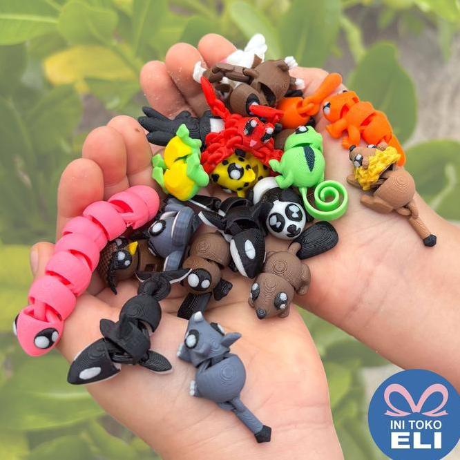 Set Miniatur Mini Burung Hantu Armadillo Panda Singa Tokek Kepiting Badak Gajah Hadiah Anak Mainan