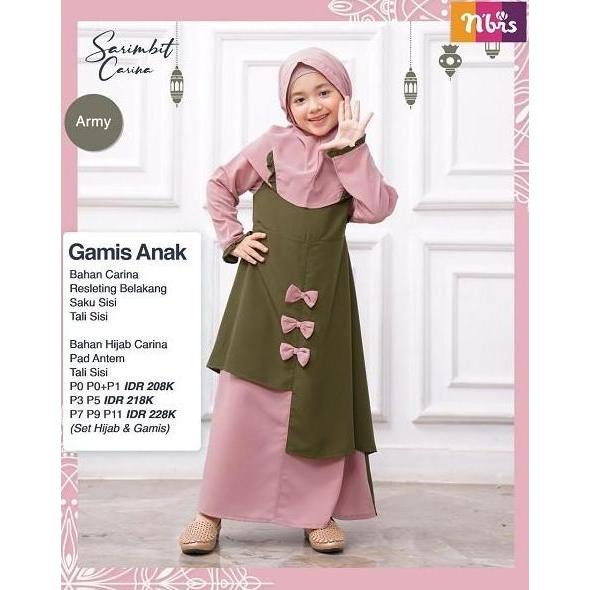 COD CARINA GAMIS ANAK SARIMBIT NIBRAS DISKON 50% Terlaris